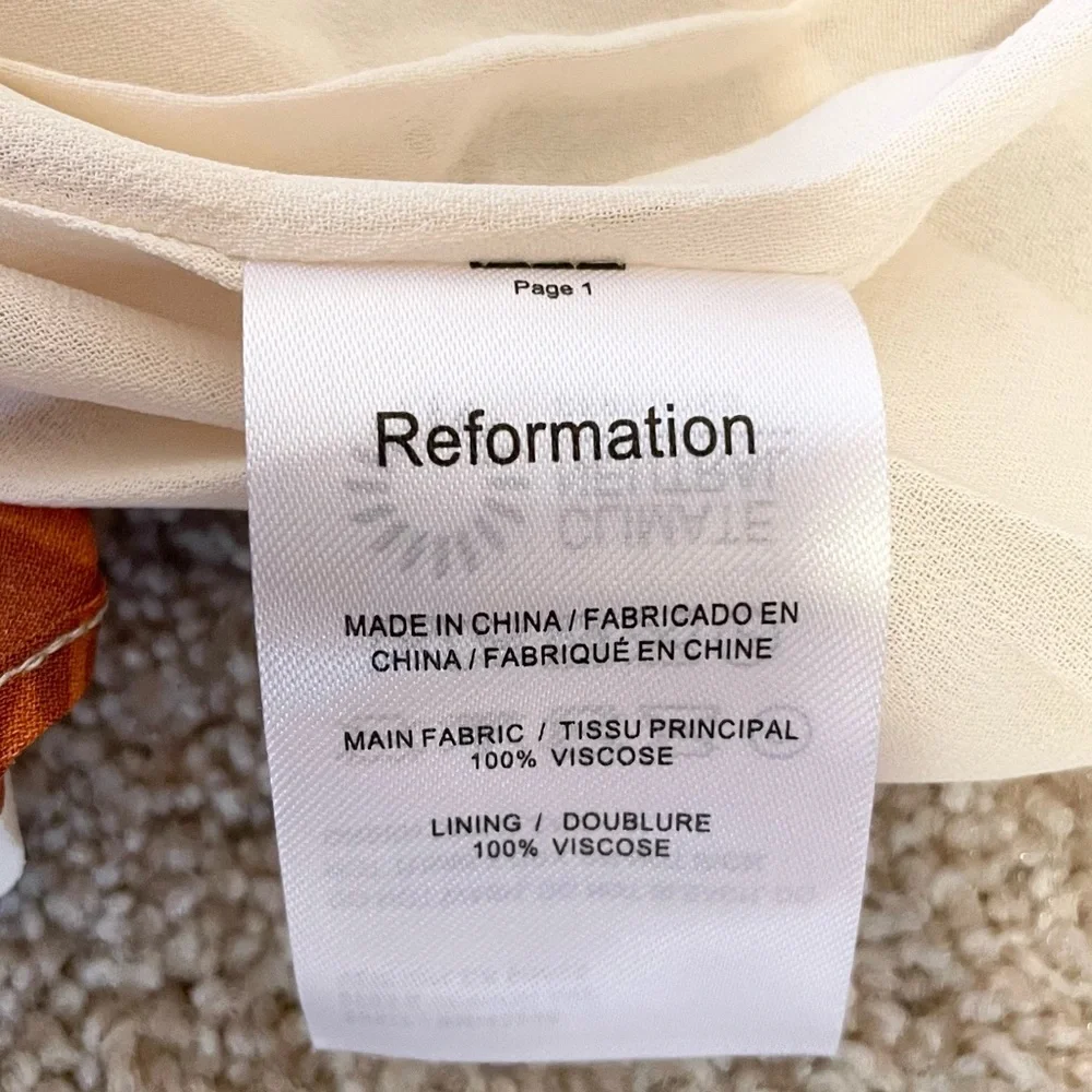Reformation Floral Mini Dress - Cream, Orange, Green, Blue - Picture 12 of 12